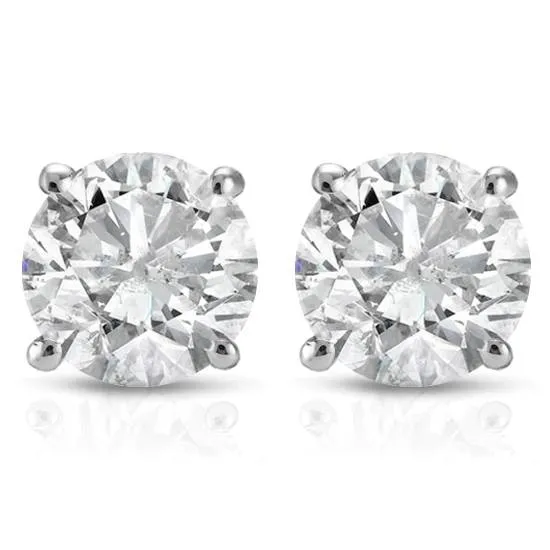 1 1/5CT Diamond Studs 14K White or Yellow Gold