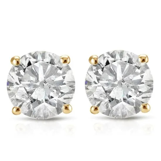 1 1/5CT Diamond Studs 14K White or Yellow Gold