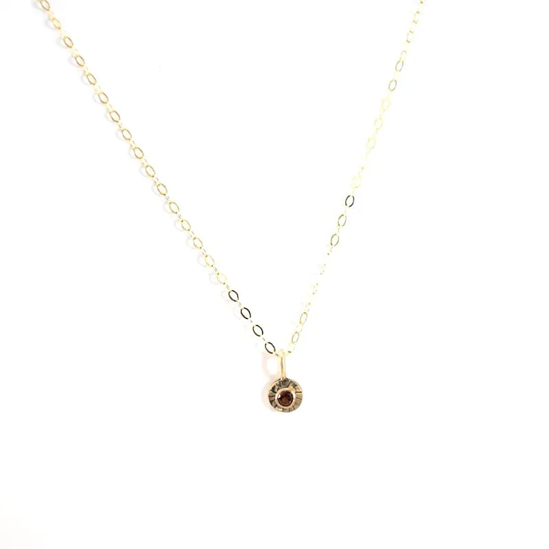 14K Gold Mini Faceted Dot Charm