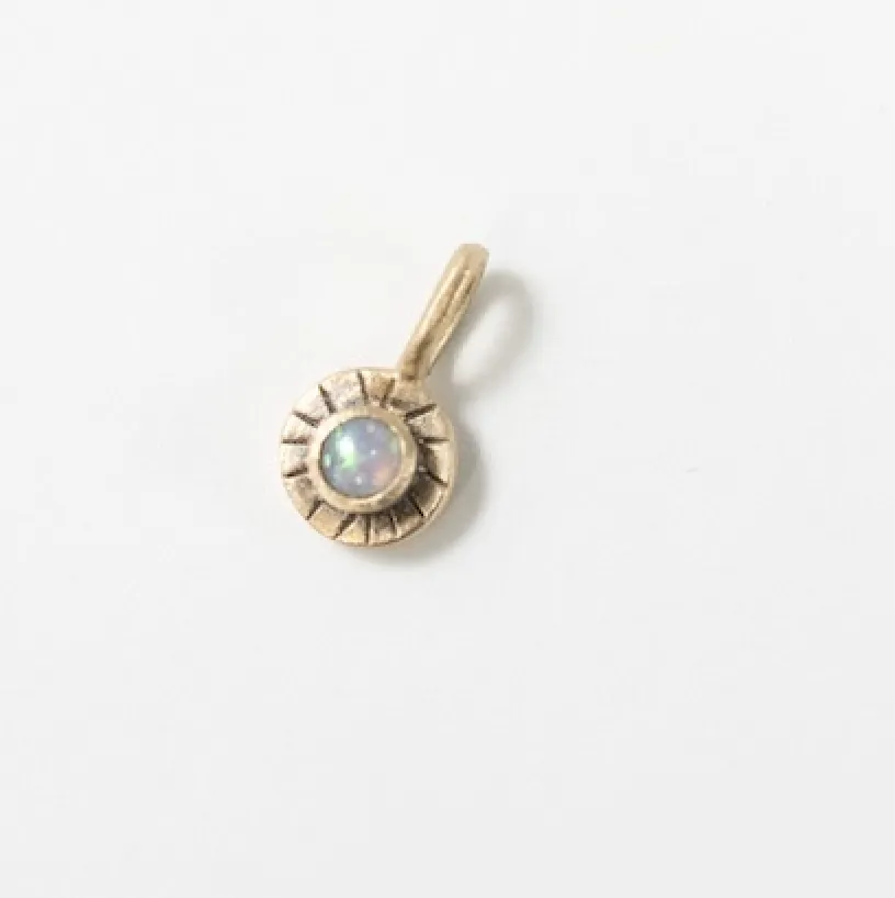 14K Gold Mini Faceted Dot Charm