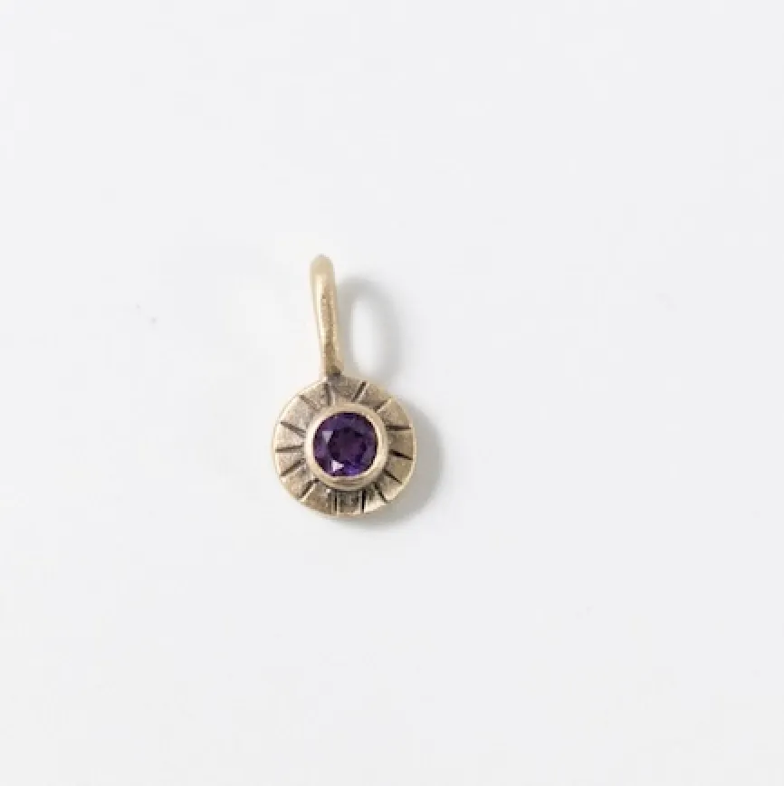 14K Gold Mini Faceted Dot Charm