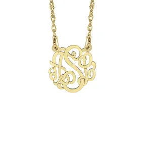 14K Solid Gold Mini Monogram Necklace