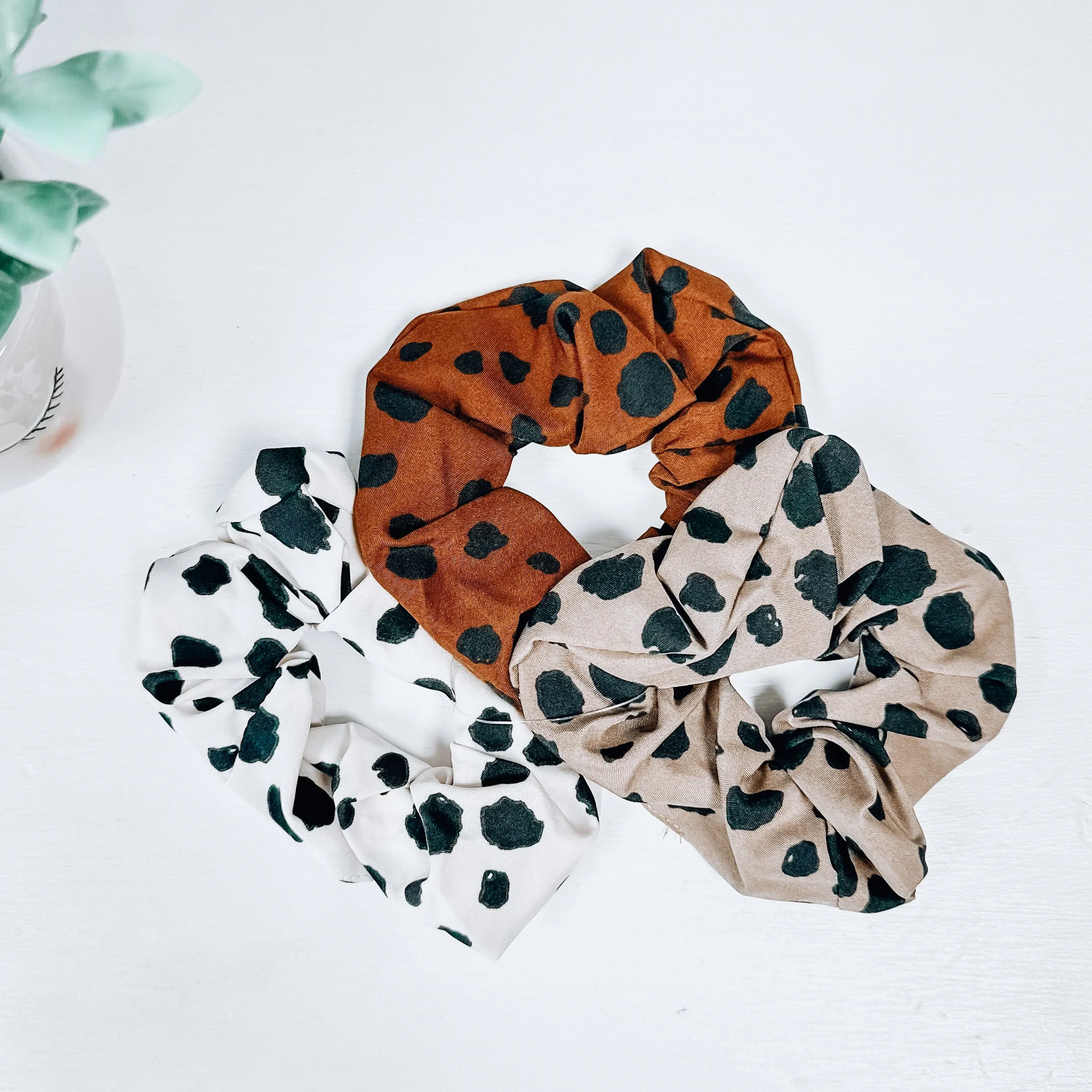 3-Pack Leopard Scrunchie Set