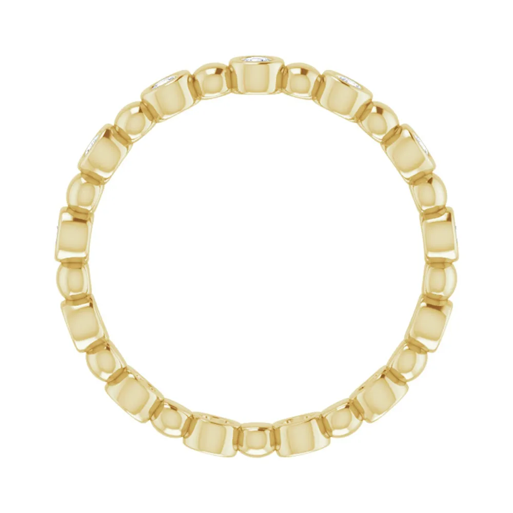 3.25mm 14K Yellow Gold 1/4 CTW Diamond Bezel Set Eternity Band