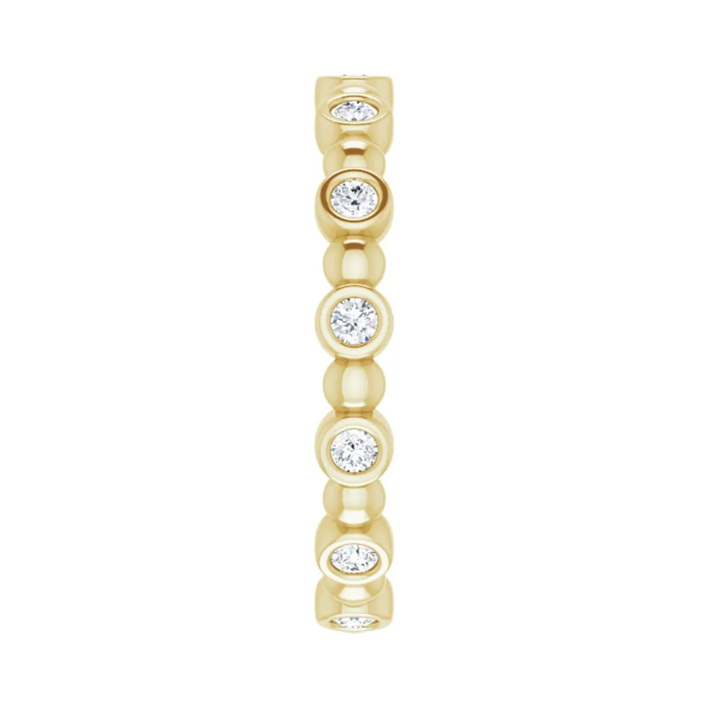 3.25mm 14K Yellow Gold 1/4 CTW Diamond Bezel Set Eternity Band