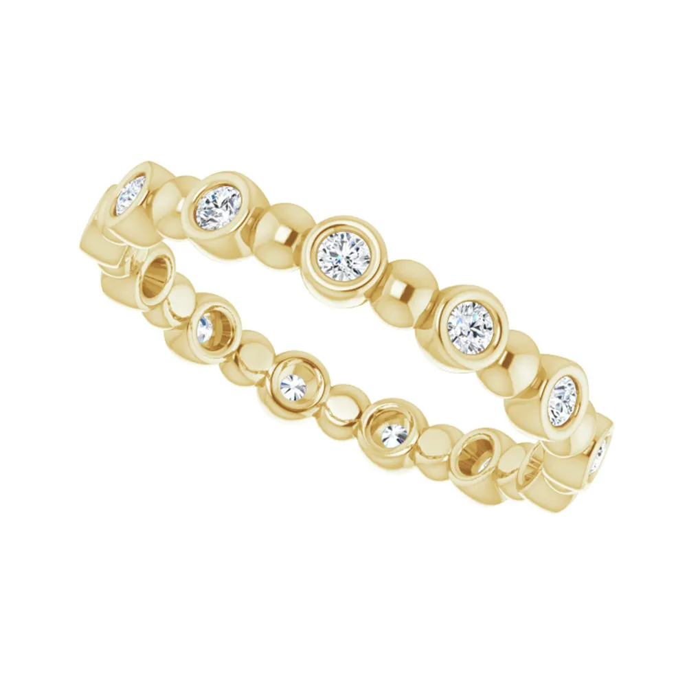 3.25mm 14K Yellow Gold 1/4 CTW Diamond Bezel Set Eternity Band