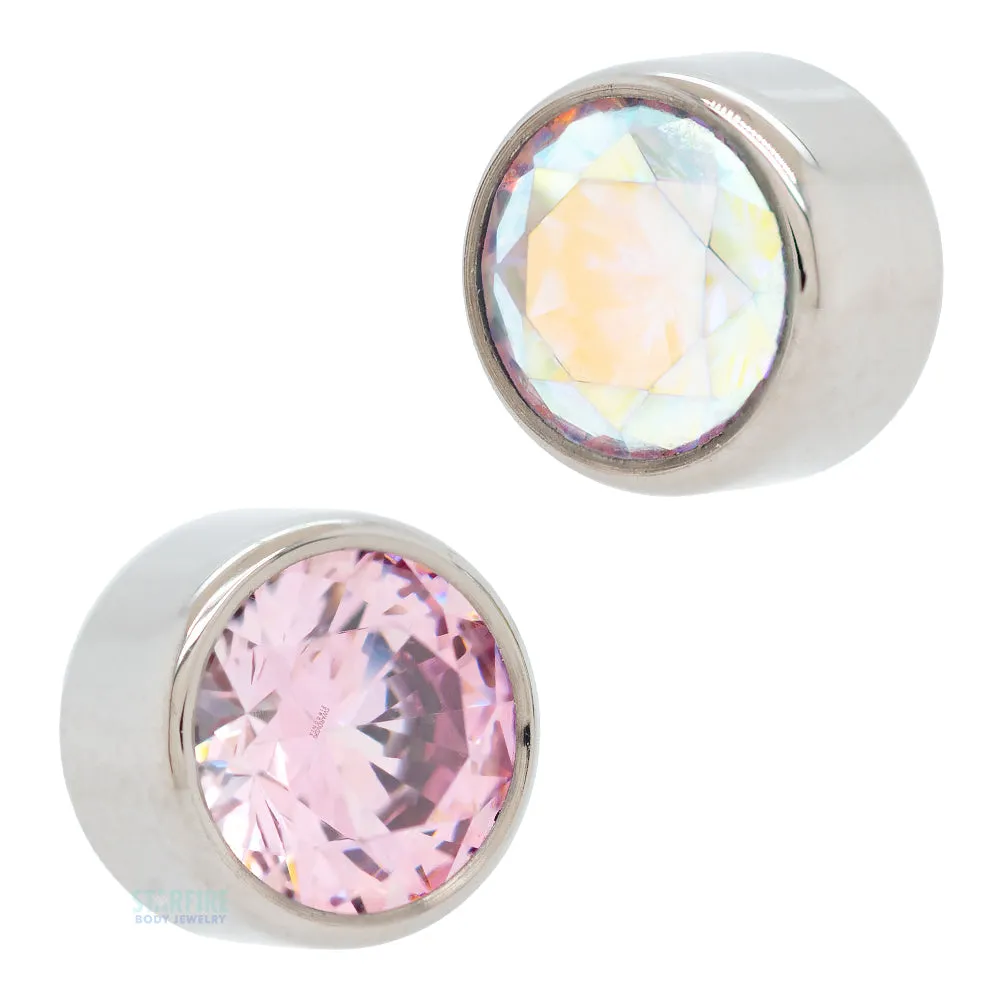 5mm Bezel-Set Brilliant-Cut Gem Threaded End