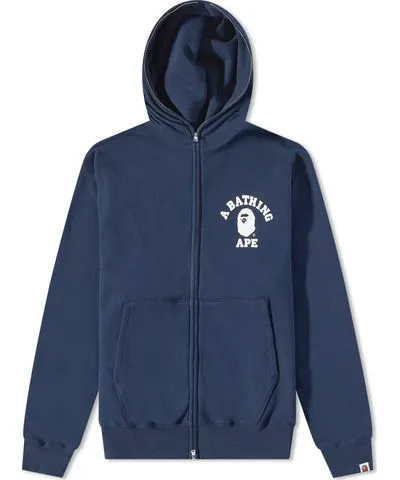 A Bathing Ape Men's College Relaxed Fit Full Zip Hoodie