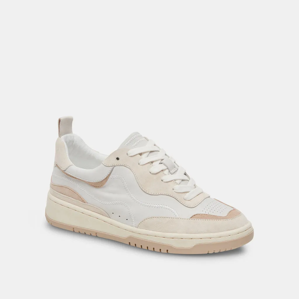 Adella Sneakers White Dune Leather | Comfortable White Dune Sneakers– Dolce Vita 6939727134786