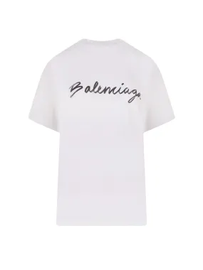 Balenciaga Logo Printed Medium Fit T-Shirt