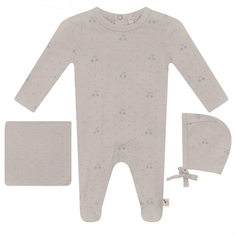 Bebe Bella Dark Almond/Sky Dotted Cherry Layette Set