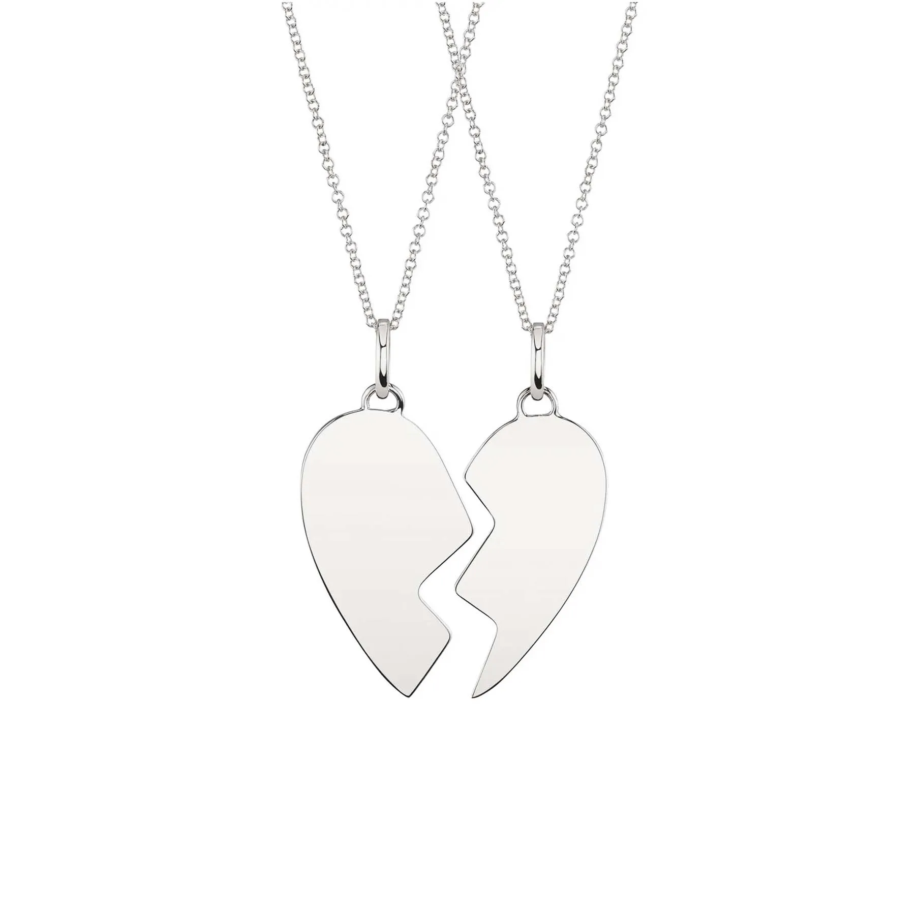 Best Friends Modern Pendant Set - 14k White Gold