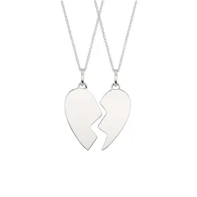 Best Friends Modern Pendant Set - 14k White Gold