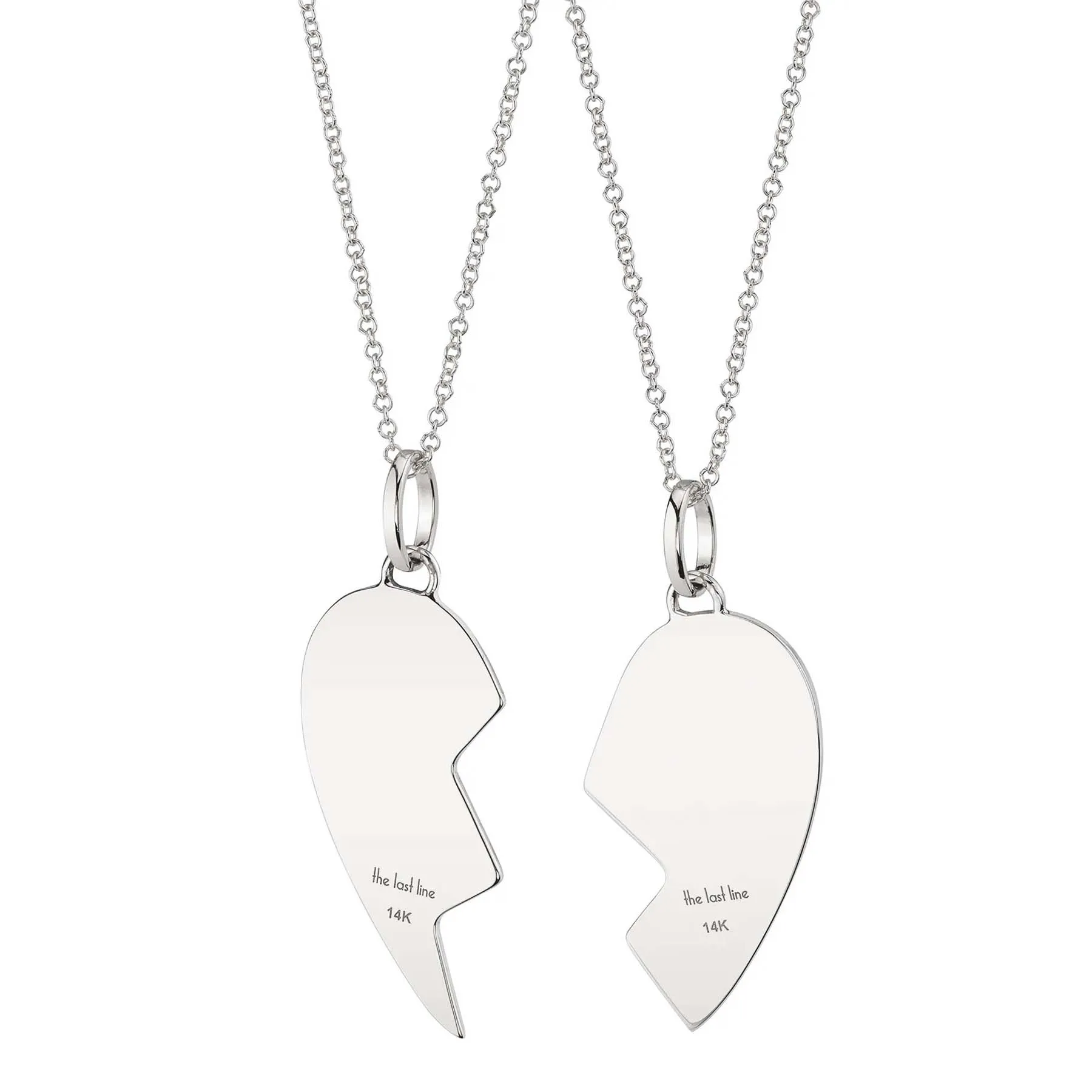 Best Friends Modern Pendant Set - 14k White Gold