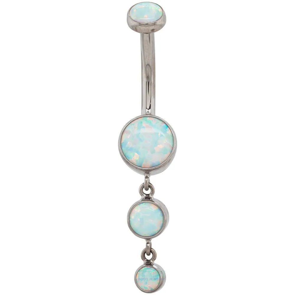 Bezel-set Opal Navel Curve with Dangle