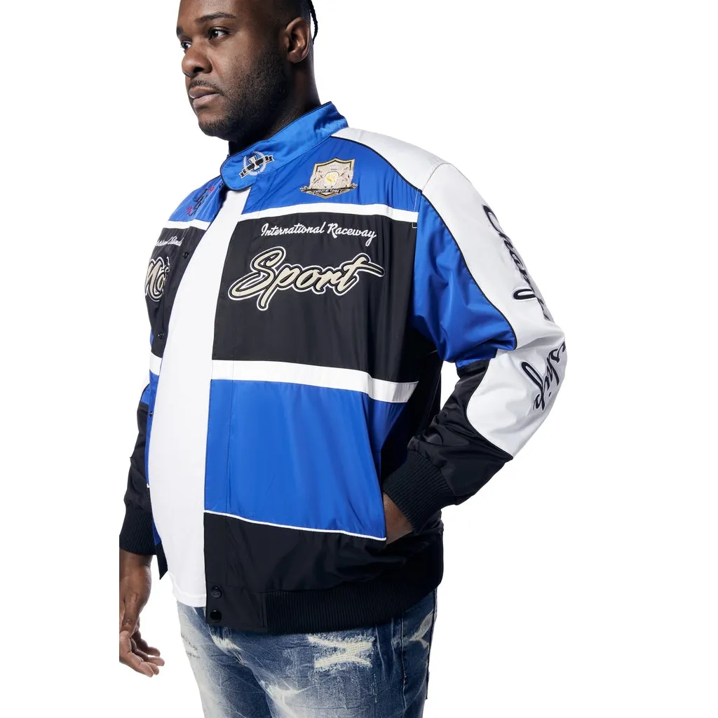 Big and Tall - Euro Racing Windbreaker Jacket - Royal