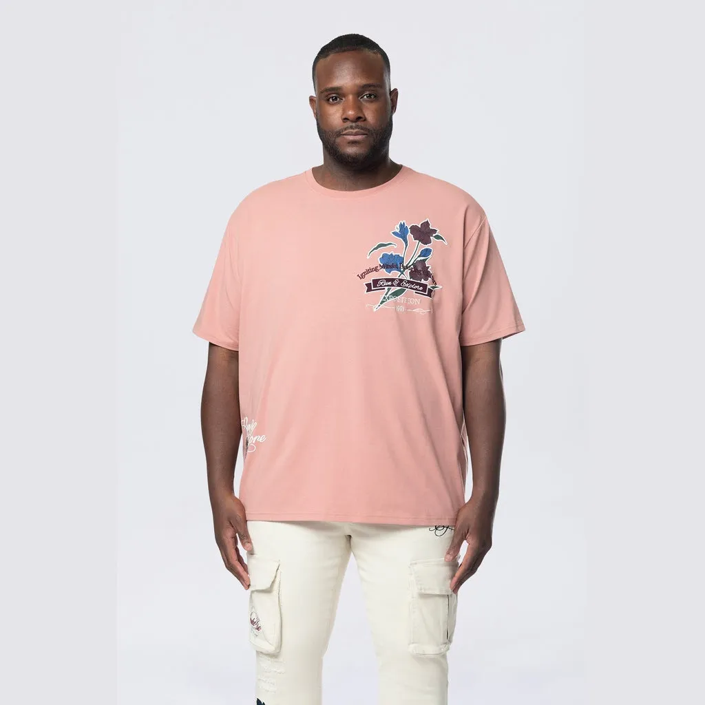 Big and Tall - Run & Escape SS Tee - Ash Rose