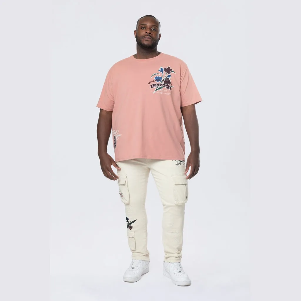 Big and Tall - Run & Escape SS Tee - Ash Rose