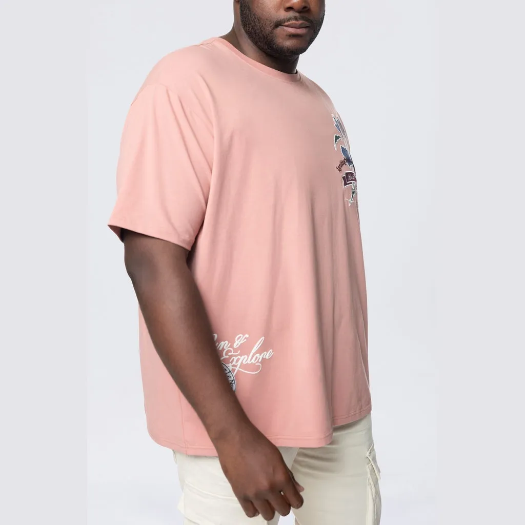 Big and Tall - Run & Escape SS Tee - Ash Rose