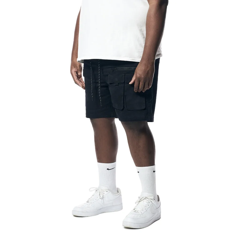 Big and Tall - Utility Twill Lounge Shorts - Black