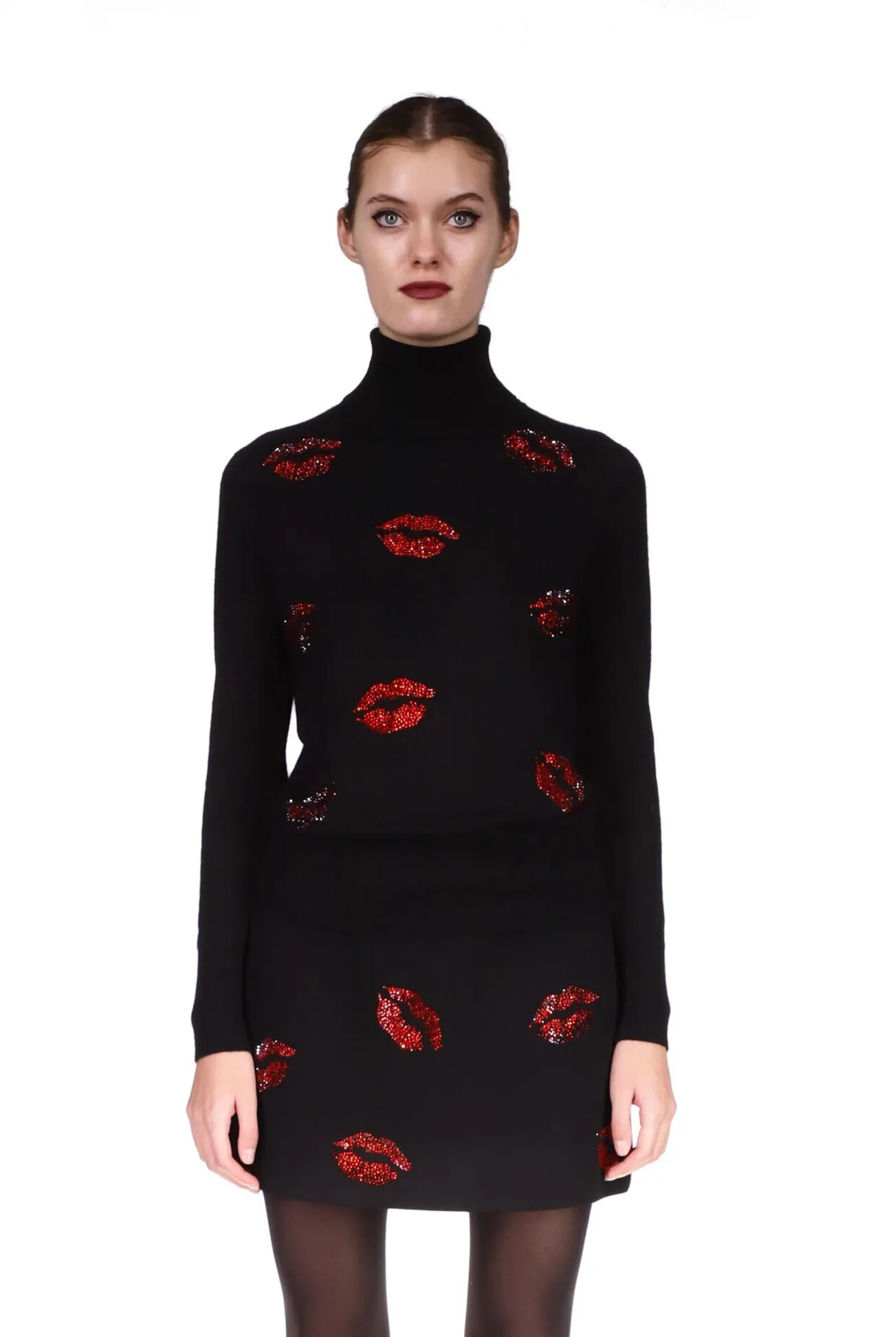 'BISOU' CRYSTAL SLIM TURTLENECK