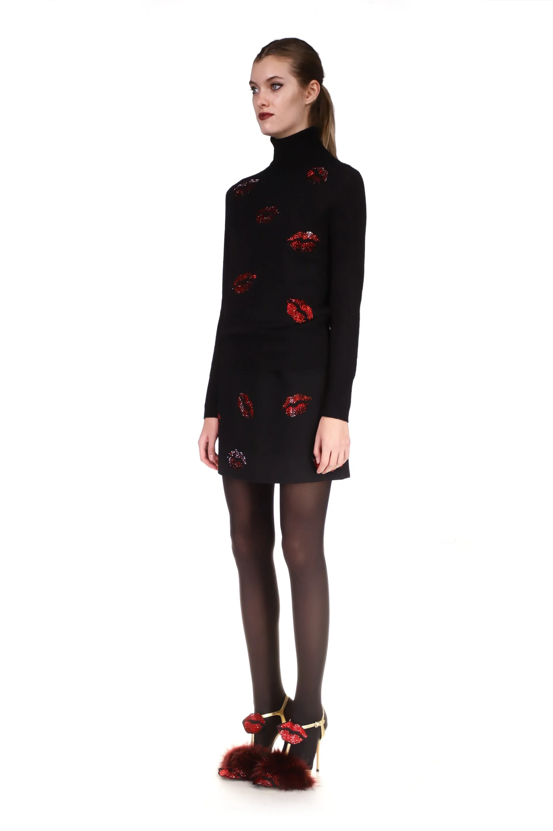 'BISOU' CRYSTAL SLIM TURTLENECK