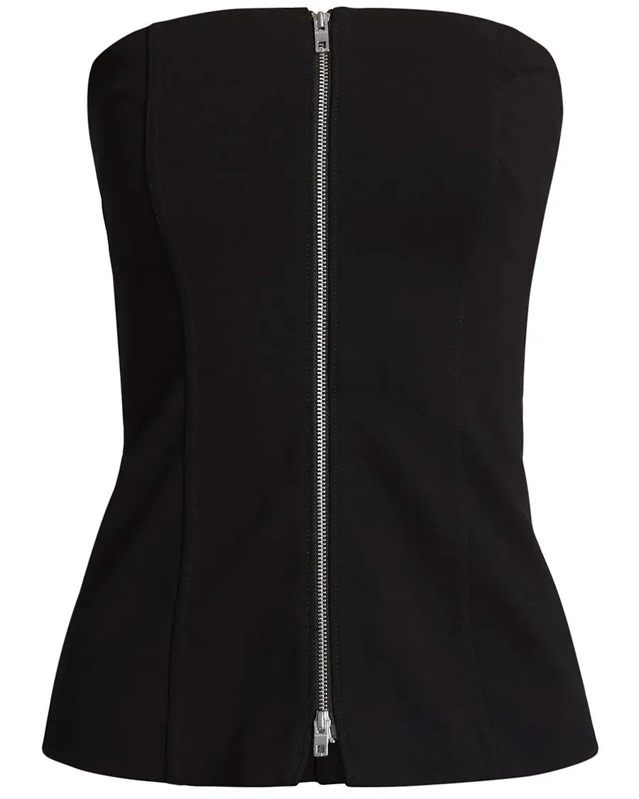 Black Strapless Irina Zip Top