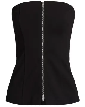 Black Strapless Irina Zip Top