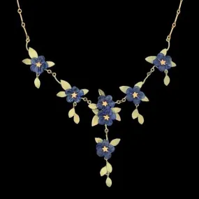 Blue Violet 18 Inch Adjustable Mini Statement Necklace by Michael Michaud