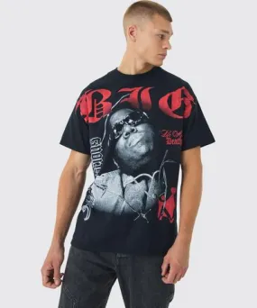 boohoo Mens Oversized Biggie Over Seams License Graphic T-Shirt