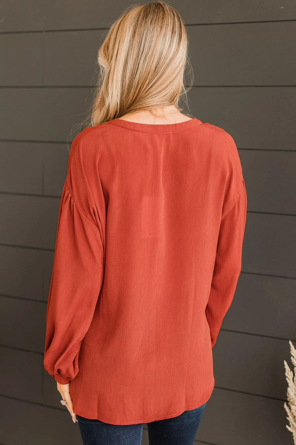 Break Away Button Top- Rust