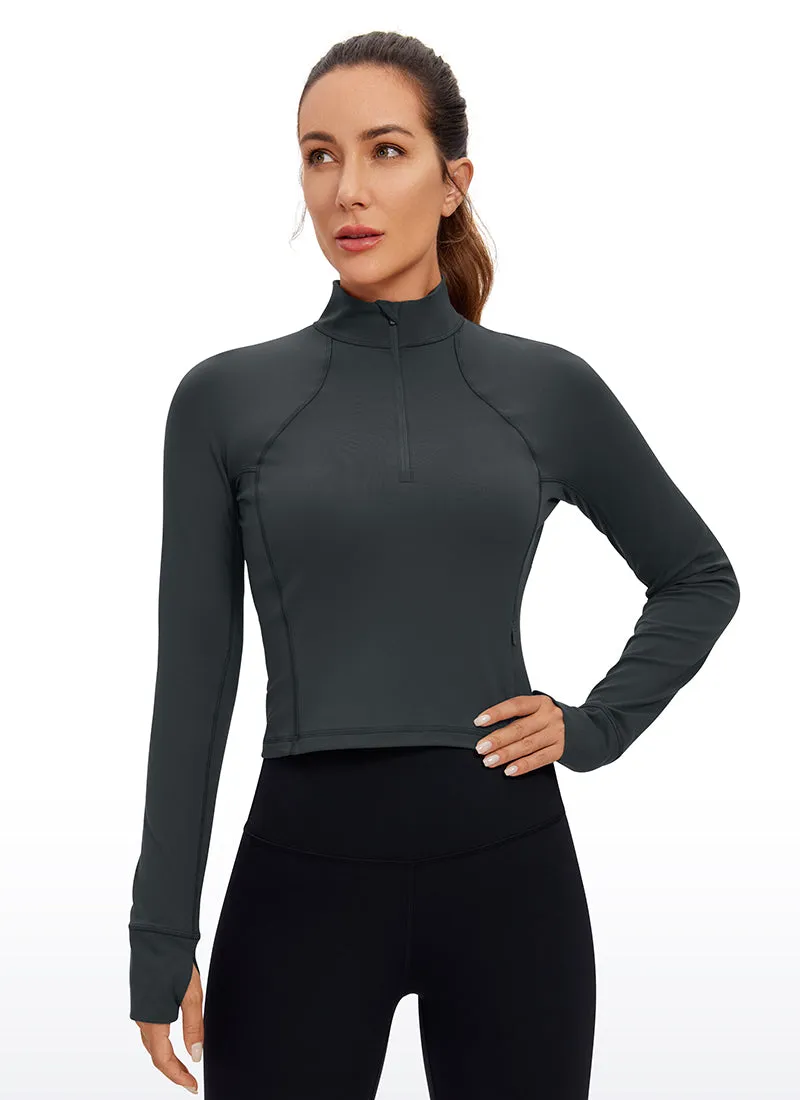 Butterluxe Half-Zip Long Sleeve Cropped