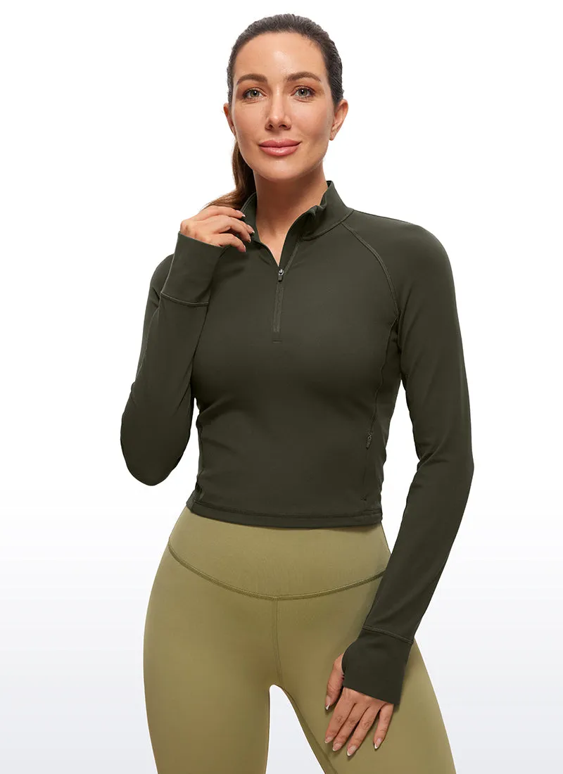 Butterluxe Half-Zip Long Sleeve Cropped