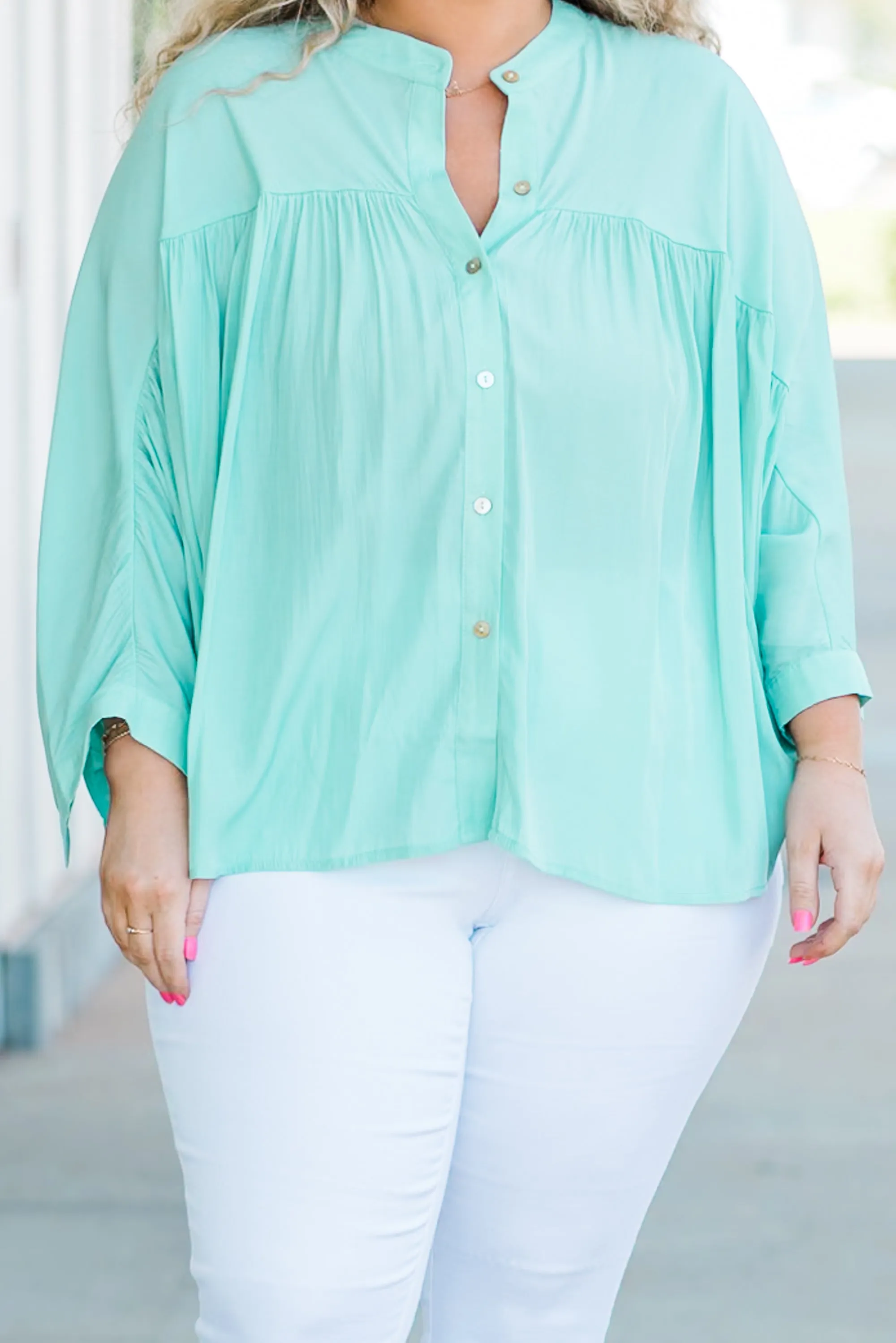 Calm And Collected Top, Aqua