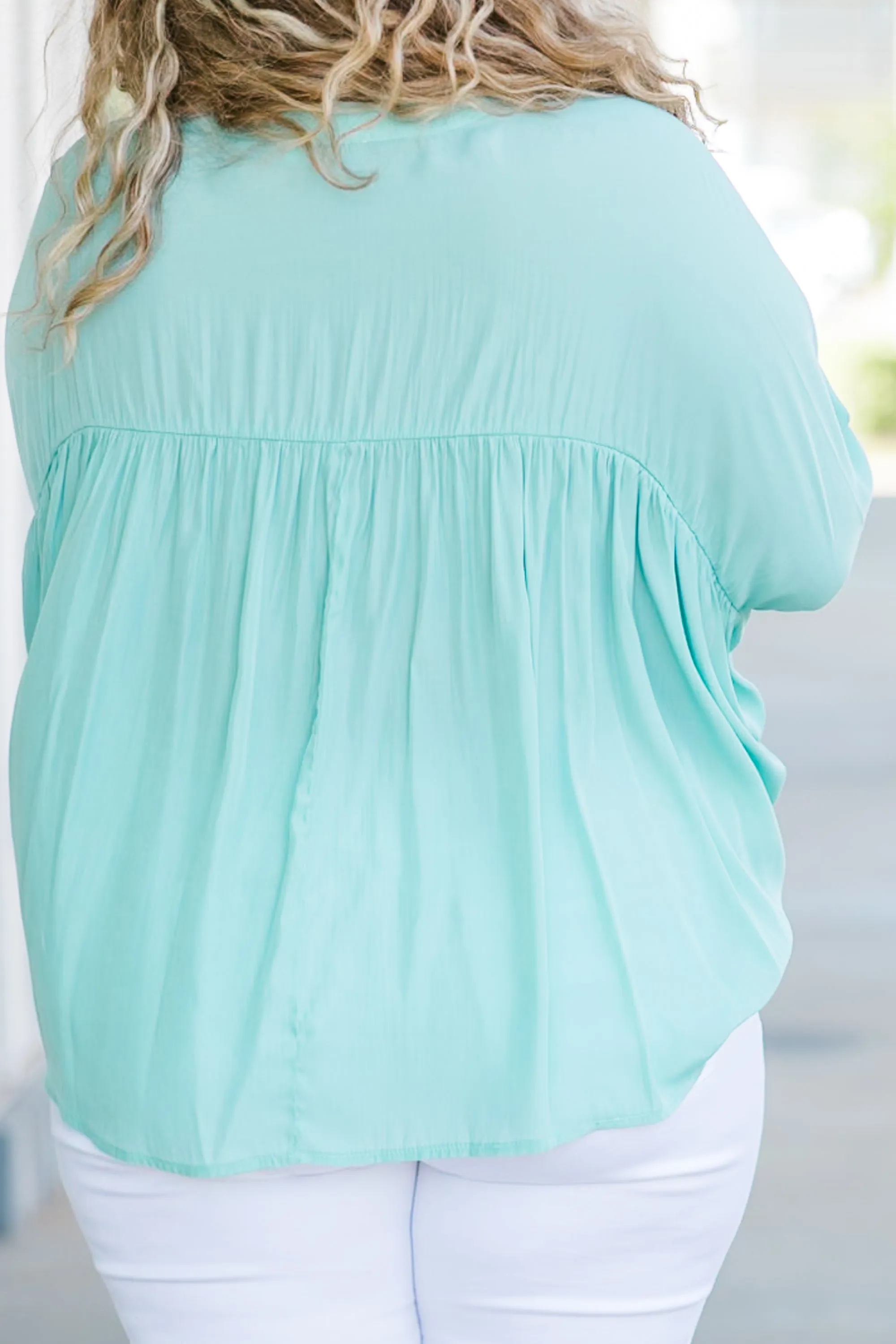 Calm And Collected Top, Aqua