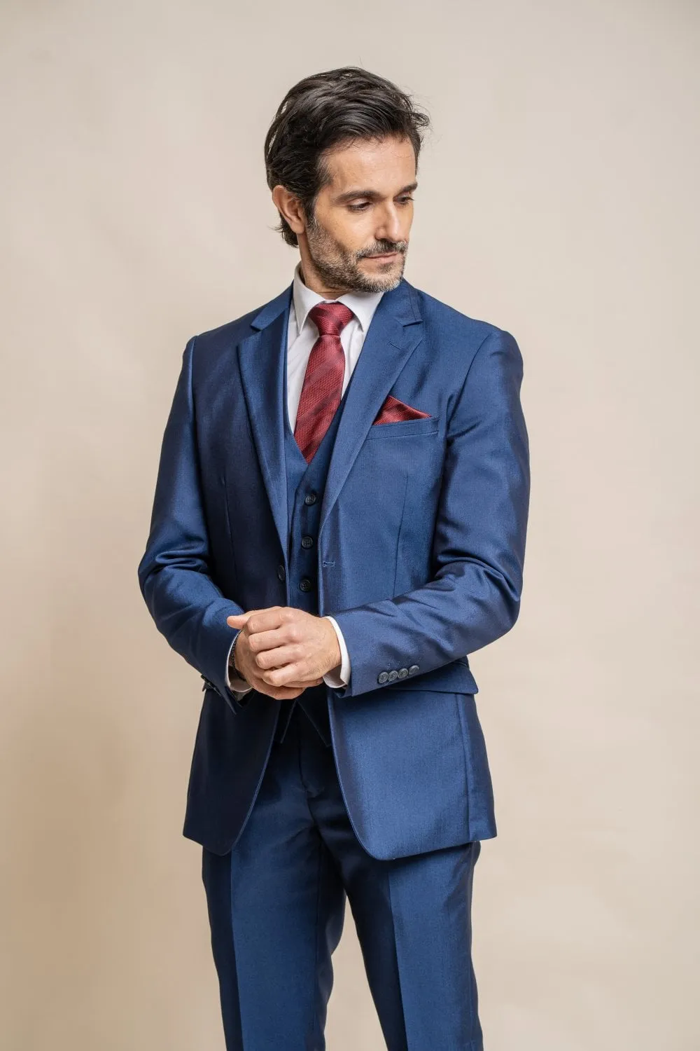 Cavani Ford Blue Wedding 3 Piece Suit Slim Fit