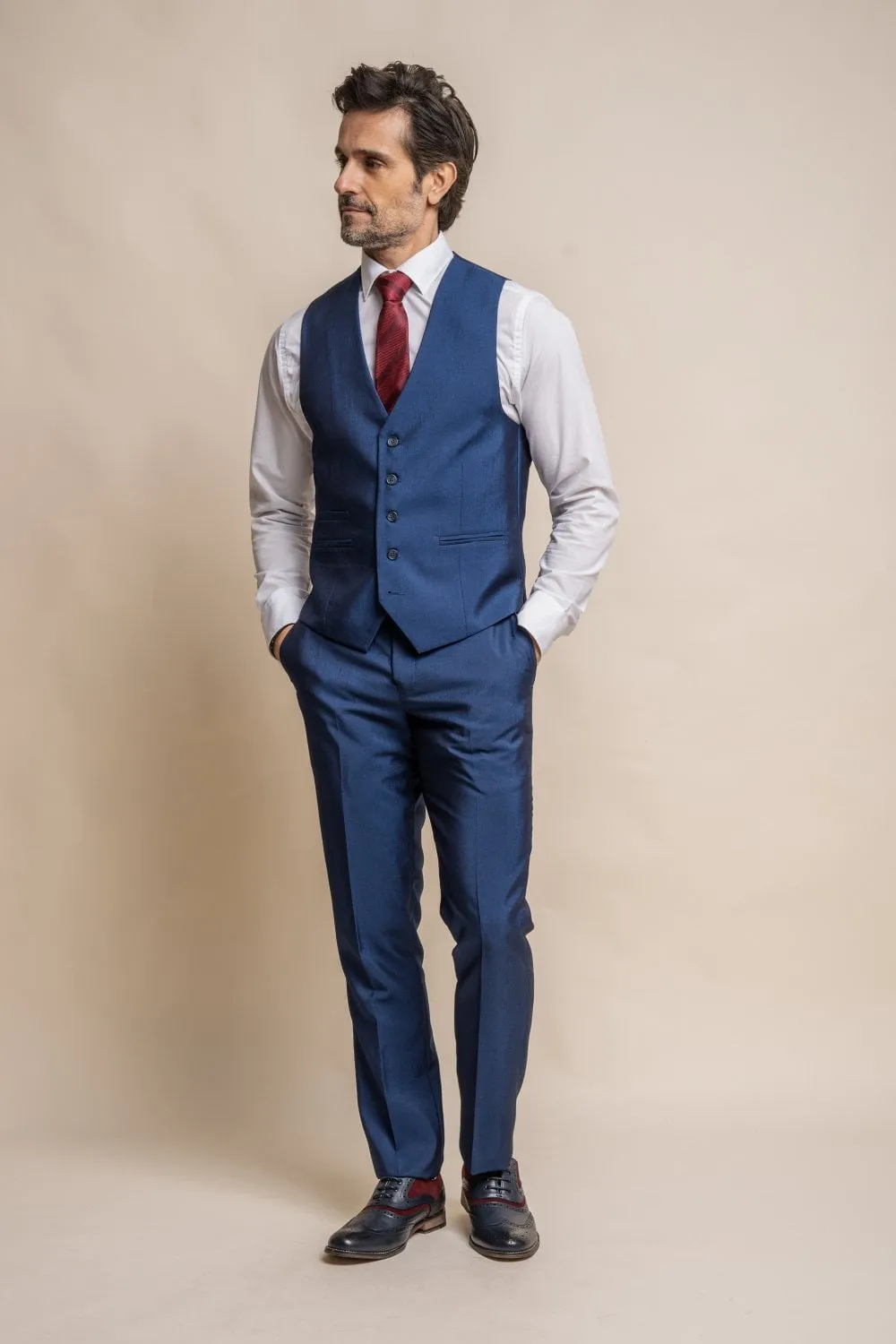 Cavani Ford Blue Wedding 3 Piece Suit Slim Fit