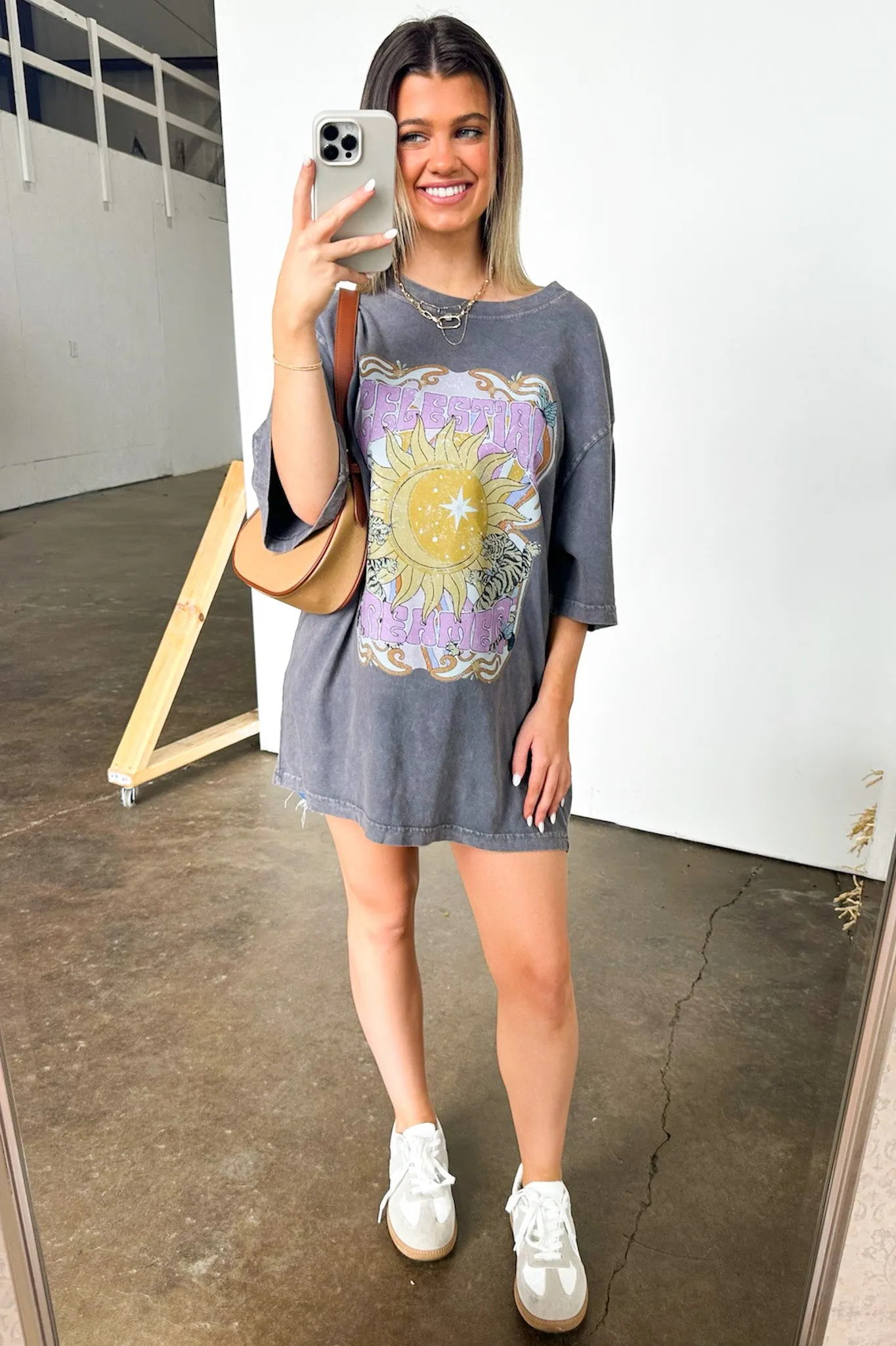 Celestial Dreamer Oversized Vintage Graphic Tee