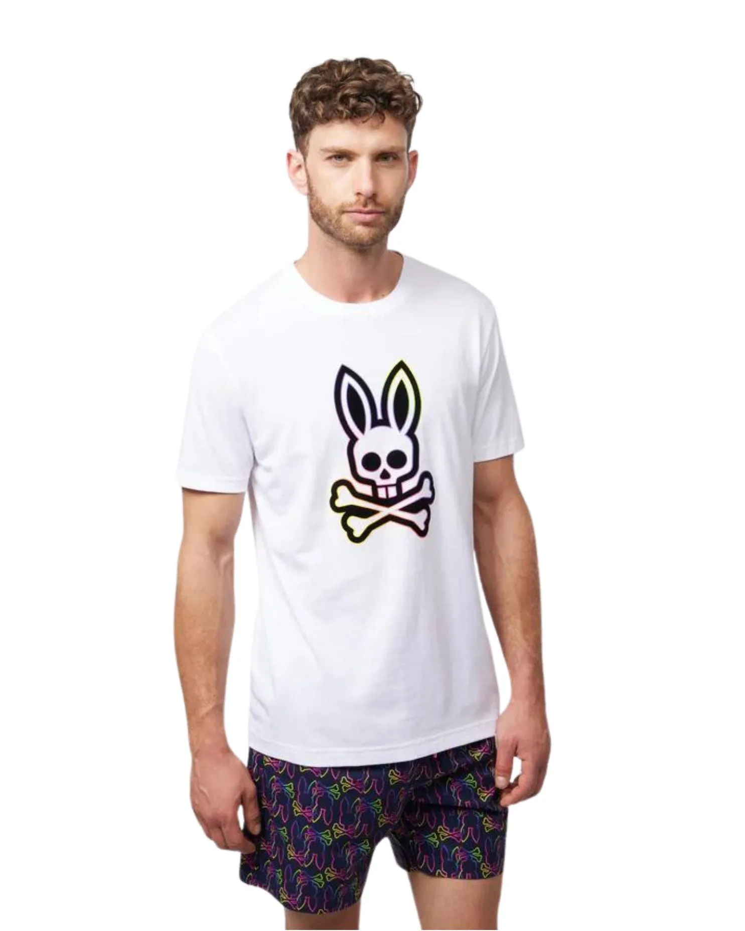 Colton Flocking Graphic Tee - White