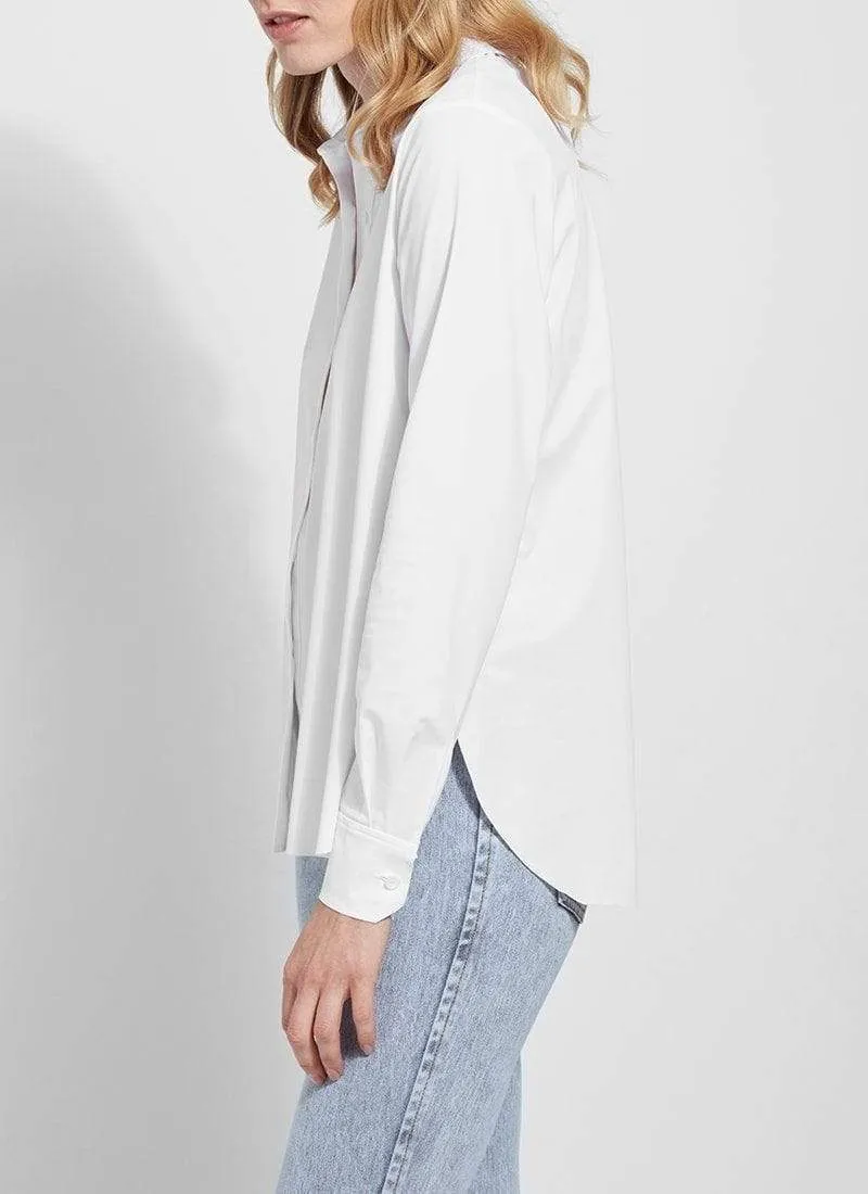 Connie Slim Button Down in White