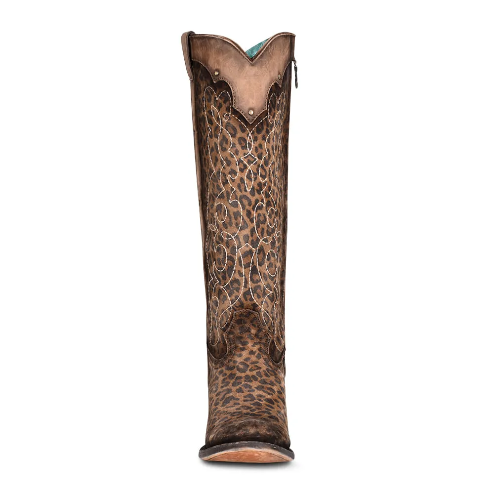 Corral Ladies Leopard Print Studded Tall Top