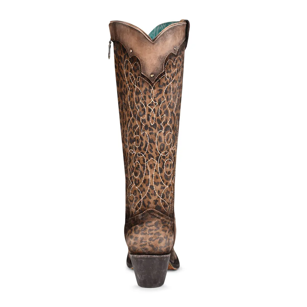 Corral Ladies Leopard Print Studded Tall Top