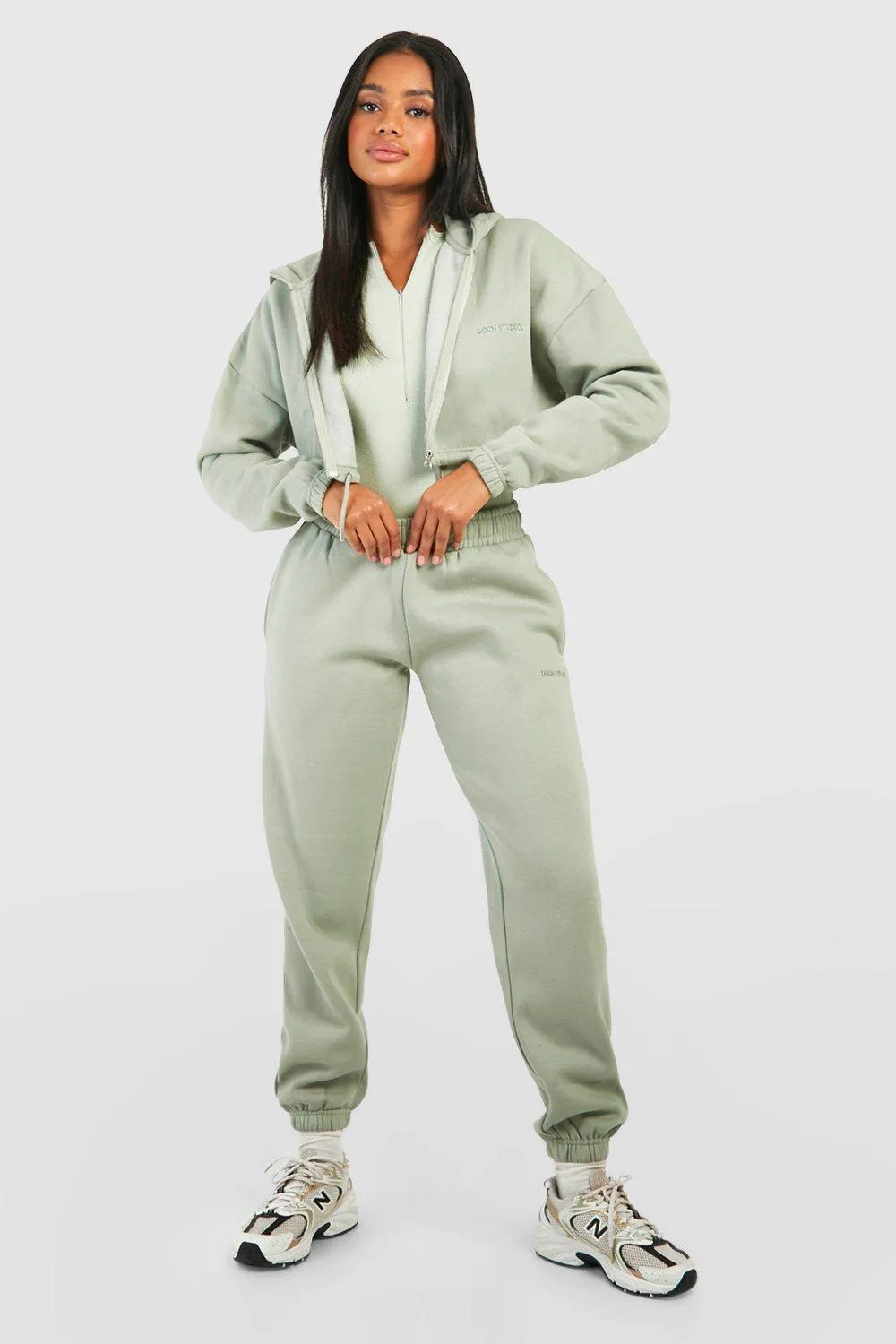 Cropped Drawstring Hooded Tracksuit