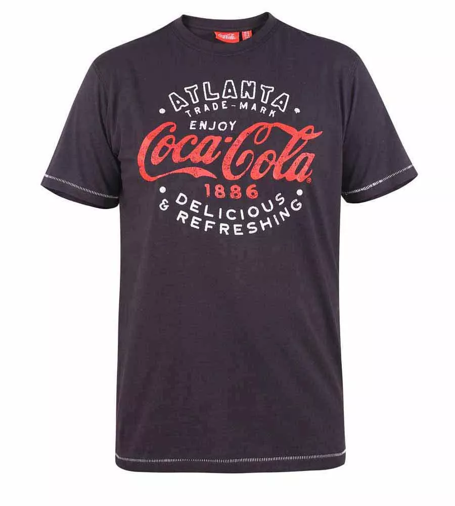 D555 Tall Mens Coca Cola Printed T-Shirt Official Licensed Product (LONGHAM)