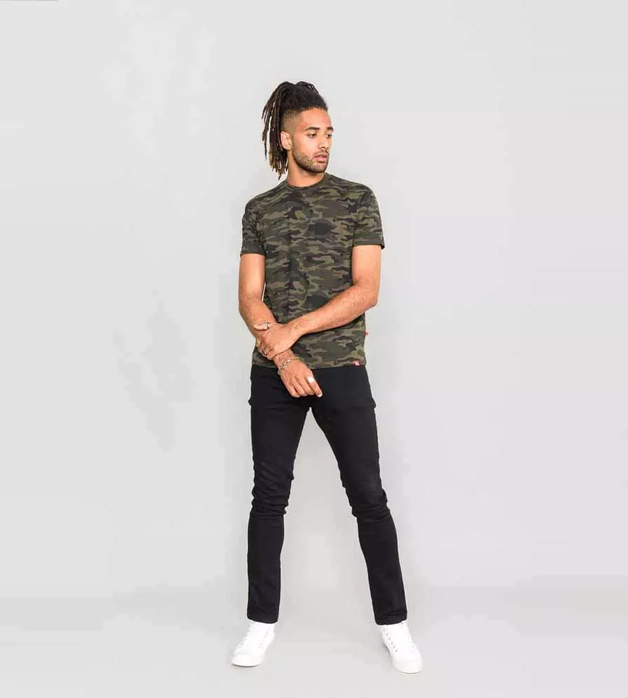 D555 Tall Mens Jungle Green Camouflage Print T-Shirt (GASTON JUNGLE)