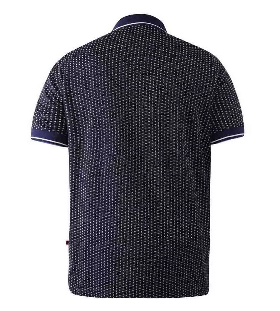 D555 Tall Mens Polo Shirt With All Over Print and Chest Embroidery (BATTERSEA)