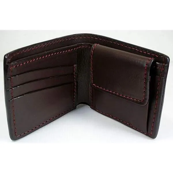 Dark Brown Koi Fish Genuine Cowhide Leather Wallet