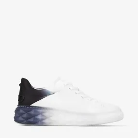 Diamond Maxi/F II White and Black Leather Trainers with Platform Sole