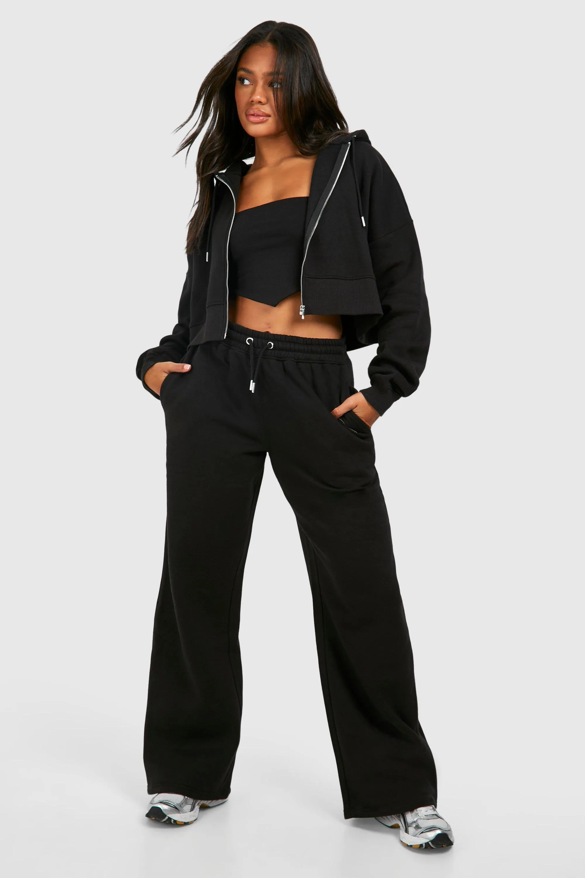 Double Layer Corset Top 3 Piece Hooded Tracksuit