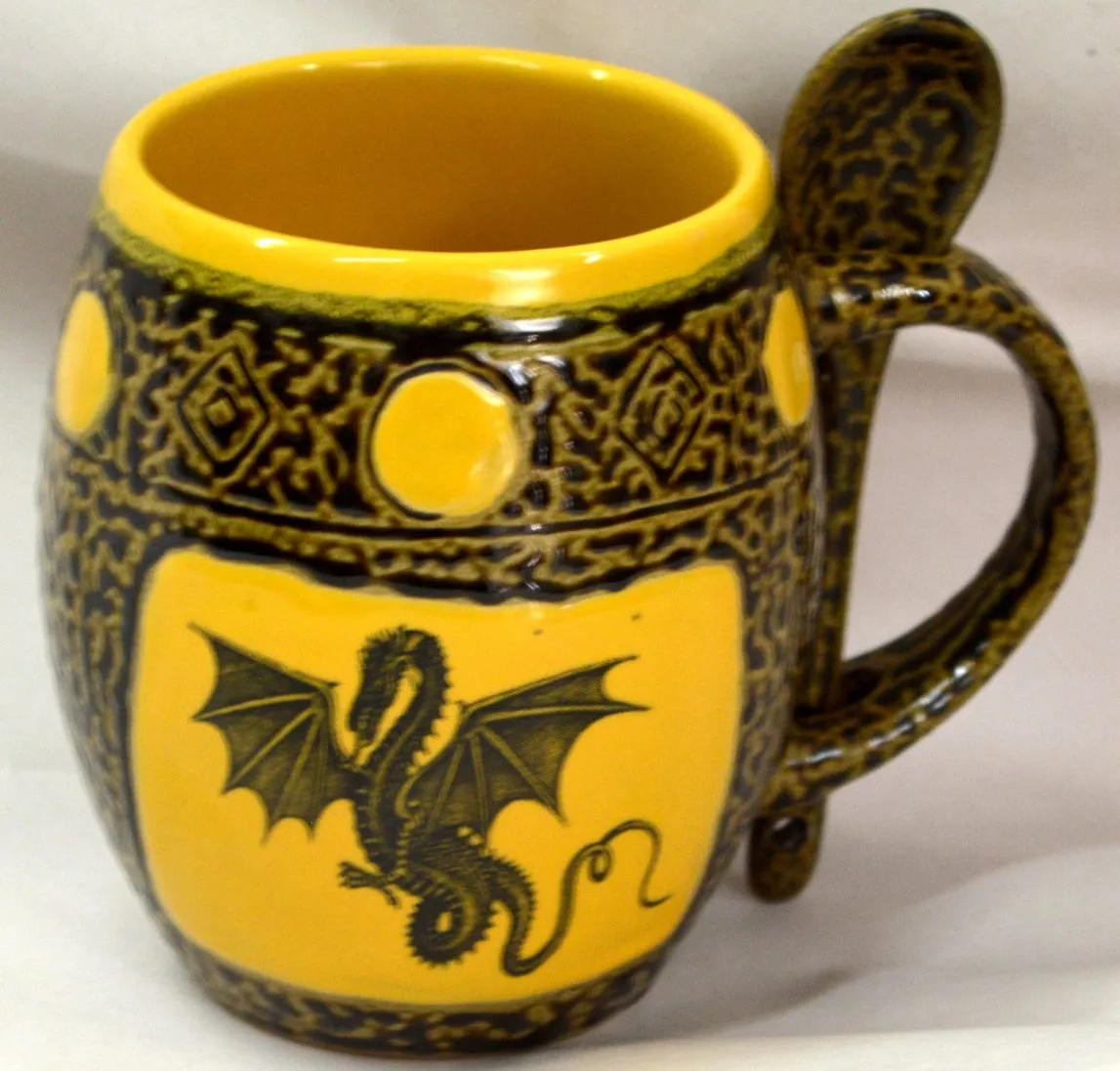 Dragon Mugs with Spoons Box Set of 4